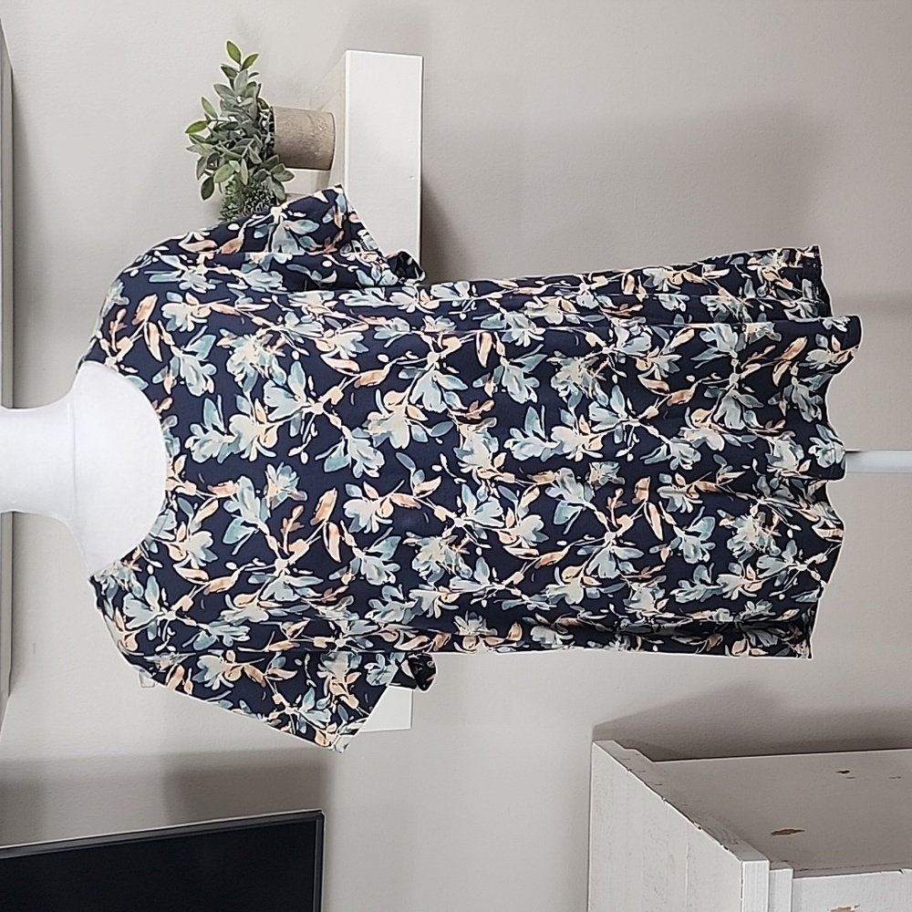 Pure Jill Scoopneck Short Sleeve Floral Elliptical Tee